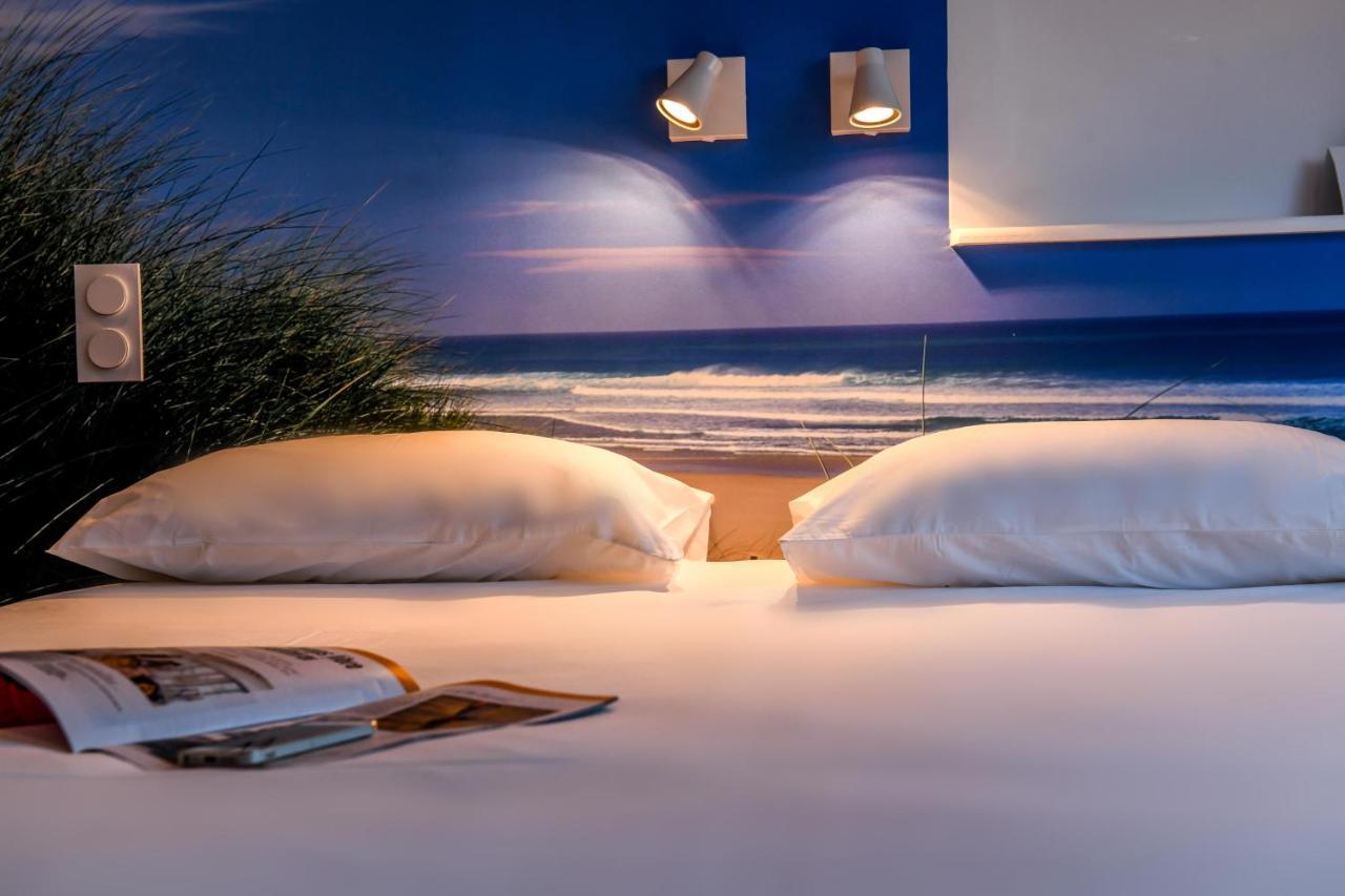 Les Vagues Hotel Restaurant Biscarrosse-Plage Exterior photo