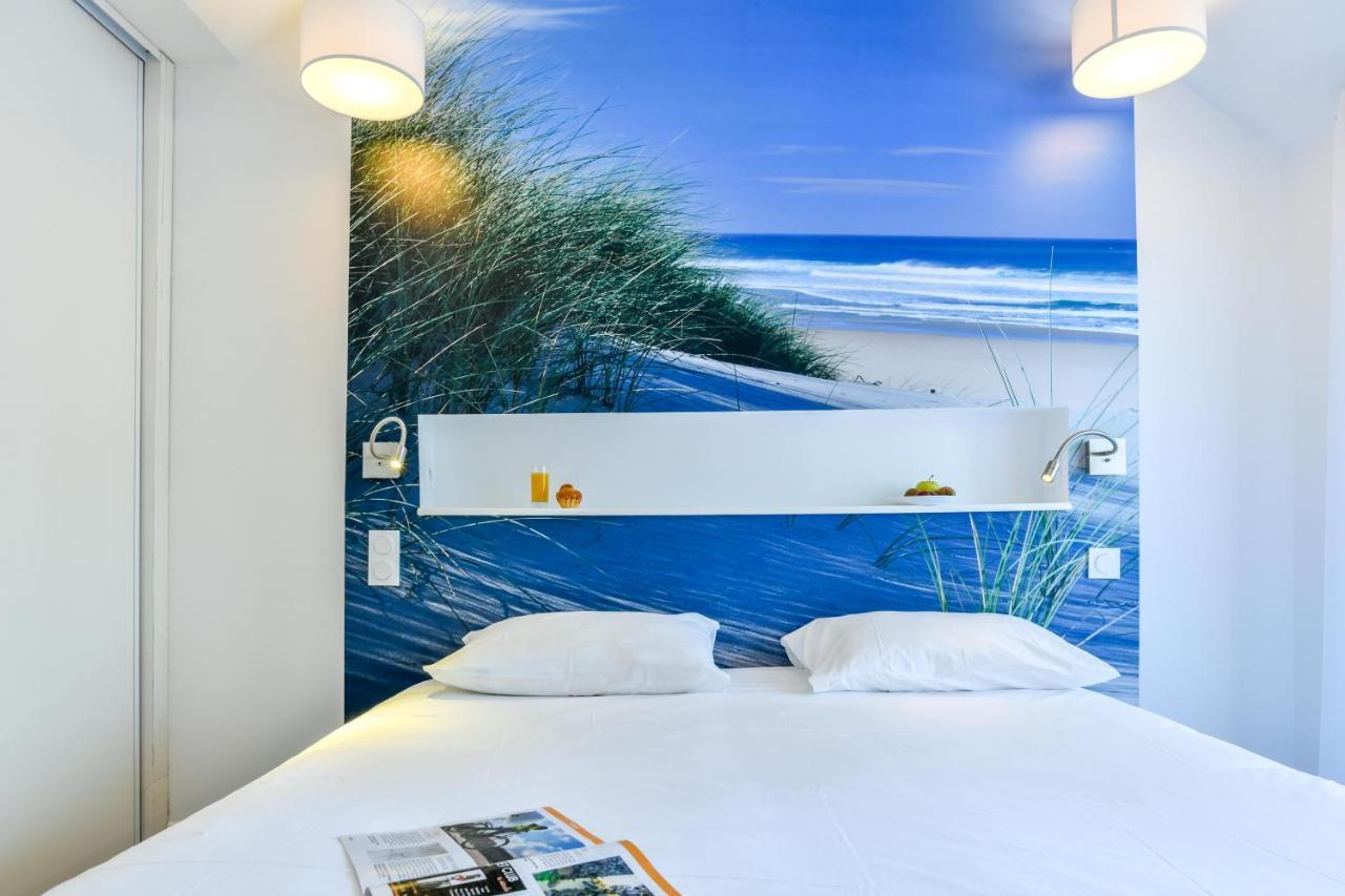 Les Vagues Hotel Restaurant Biscarrosse-Plage Exterior photo