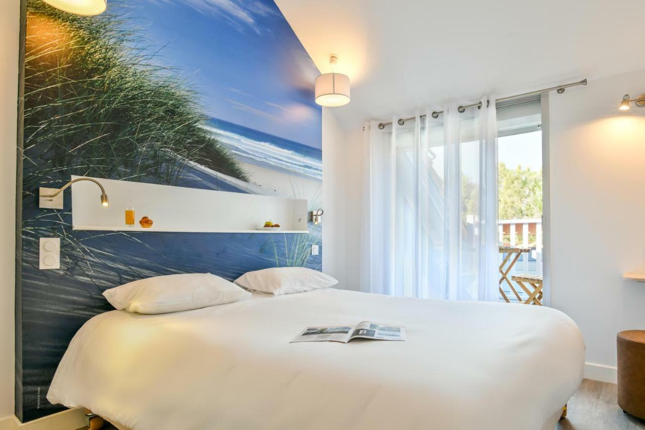 Les Vagues Hotel Restaurant Biscarrosse-Plage Exterior photo