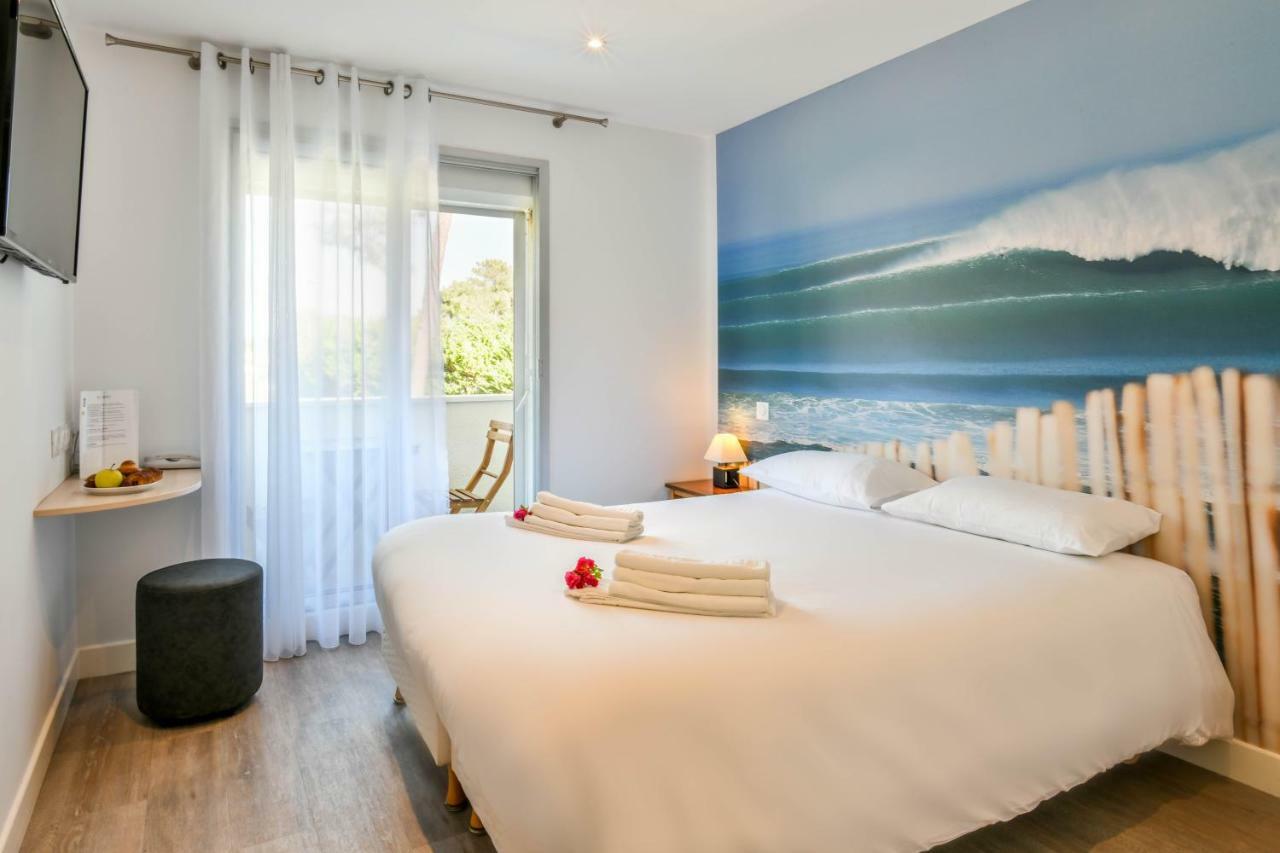 Les Vagues Hotel Restaurant Biscarrosse-Plage Exterior photo